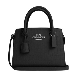 Andrea Crocodile Embossed Leather Shoulder Bag Crossbody Bag Handbag Trumpets Women S Silver Black
