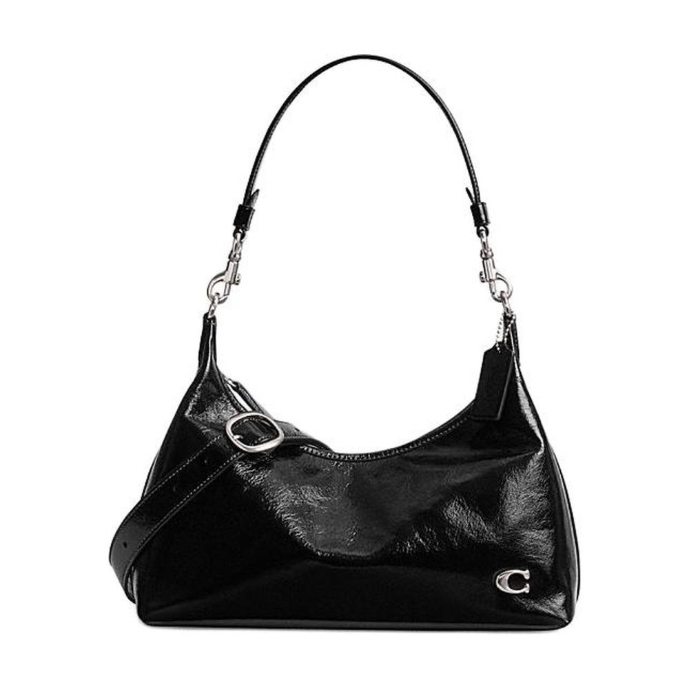 Juliet Glossy Cow Leather Hobo Crossbody Handbag Shoulder Bag Large Size Women S Black