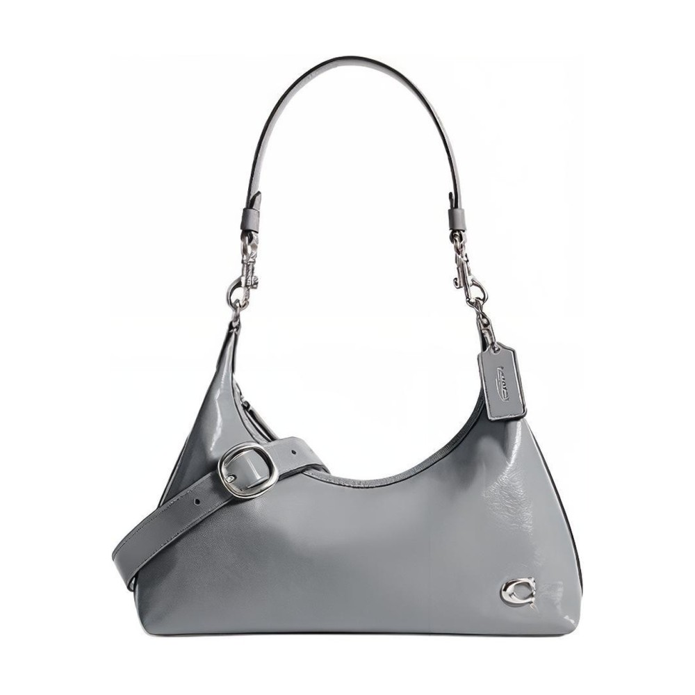 Juliet Cow Leather Portable Crossbody Bag Shoulder Bag Large Women S Gray Blue