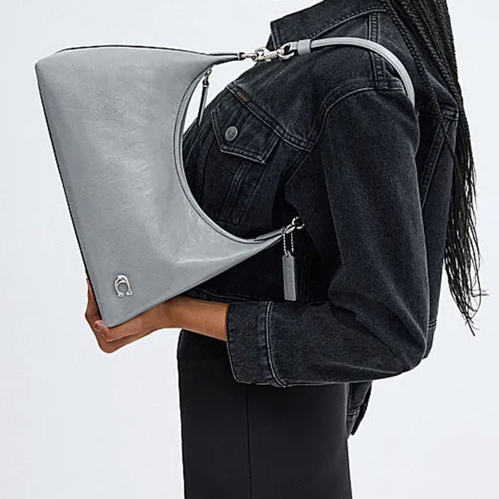 Juliet Cow Leather Portable Crossbody Bag Shoulder Bag Large Women S Gray Blue