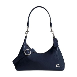 Juliet Cow Leather Portable Crossbody Bag Shoulder Bag Unisex Dark Blue