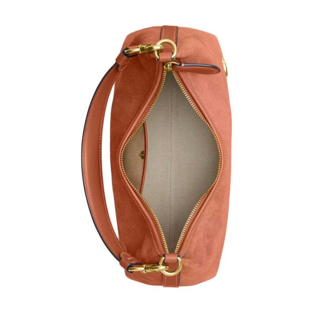 Juliet Suede Shoulder Bag Women S Brass Polished Amber