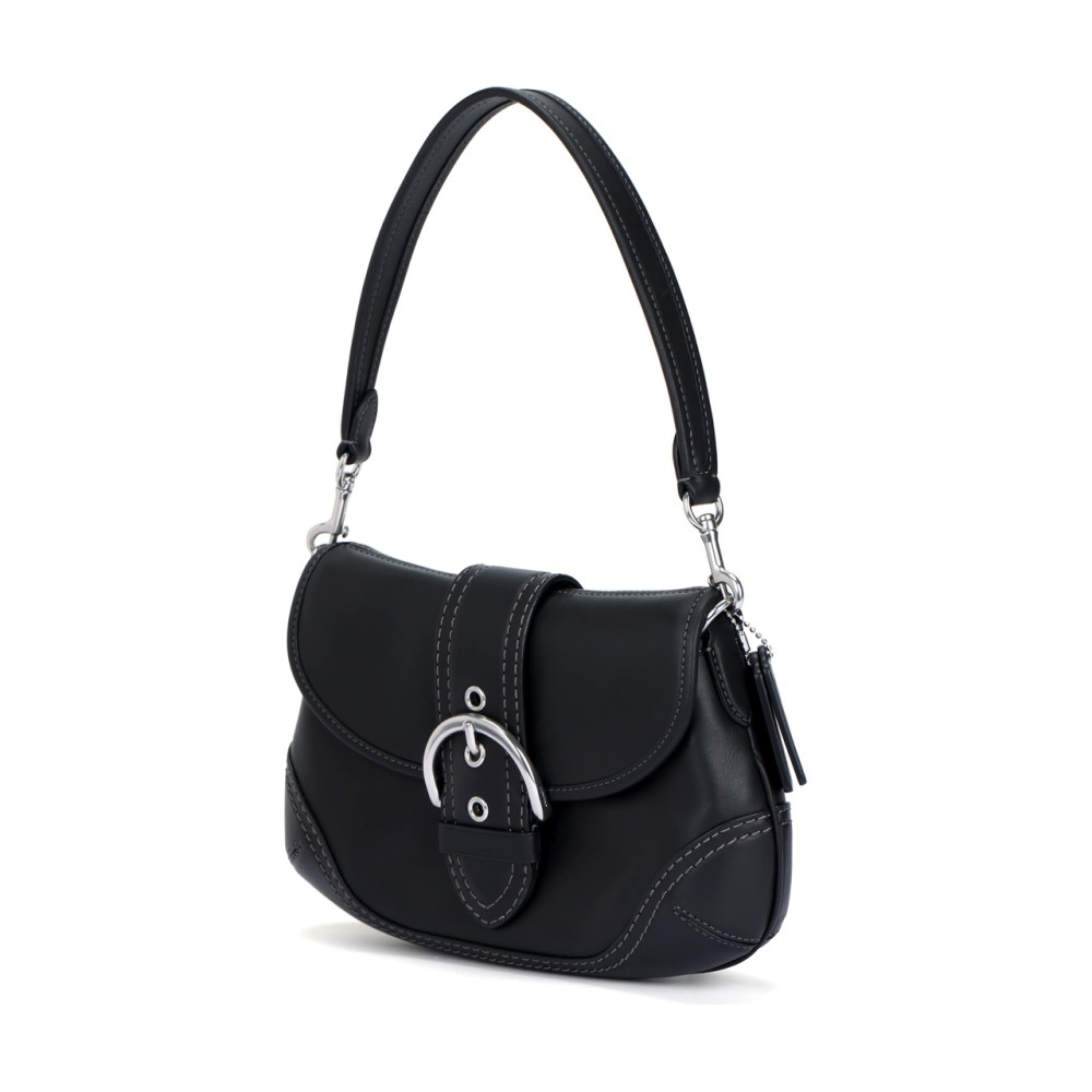 Soho Cow Leather One Shoulder Handbag Medium Women S Black