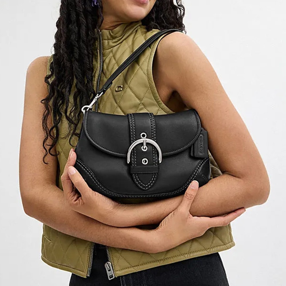 Soho Cow Leather One Shoulder Handbag Medium Women S Black