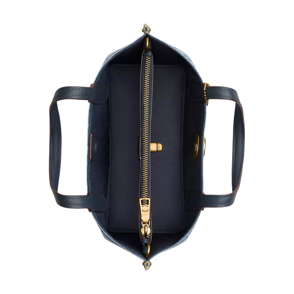 Willow Denim Shoulder Bag Crossbody Bag Handbag Medium Size Women S Brass Indigo