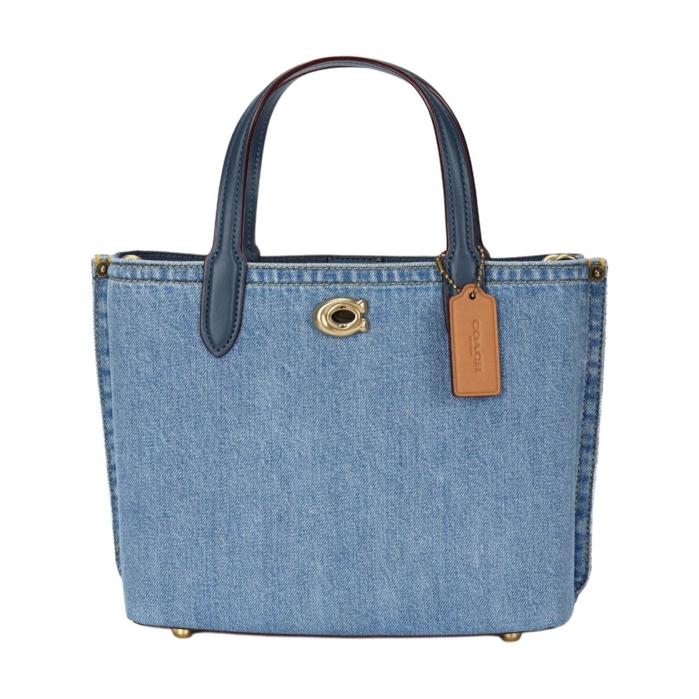 Willow Denim Shoulder Bag Crossbody Bag Handbag Medium Size Women S Brass Indigo