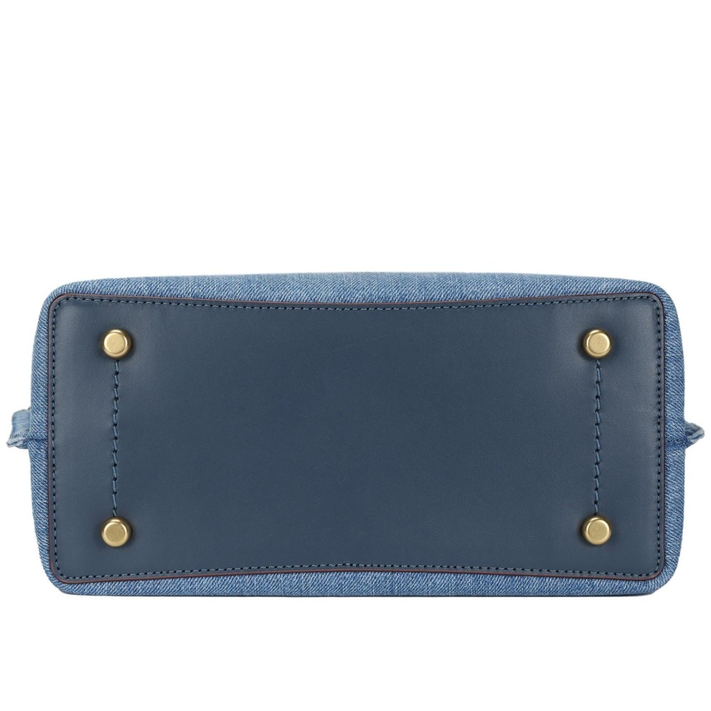 Willow Denim Shoulder Bag Crossbody Bag Handbag Medium Size Women S Brass Indigo