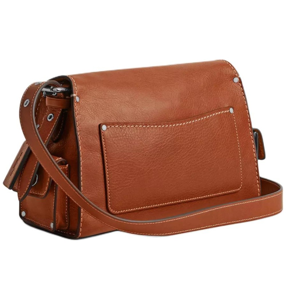 Soft Tabby Grain Leather Shoulder Bag Crossbody Bag Medium Women S Silver Polished Amber