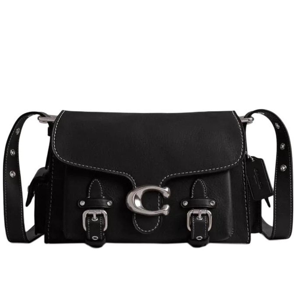 Western Tabby Grain Leather Shoulder Bag Crossbody Bag Medium Women S Black