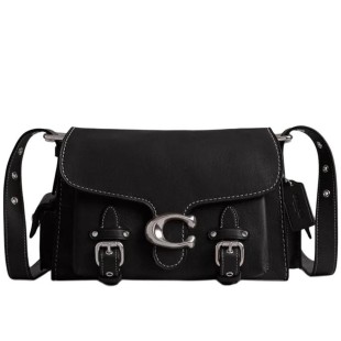 Western Tabby Grain Leather Shoulder Bag Crossbody Bag Medium Women S Black