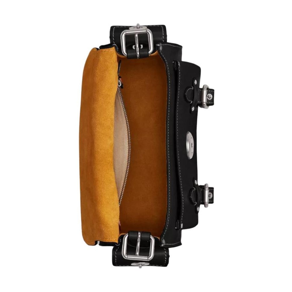 Western Tabby Grain Leather Shoulder Bag Crossbody Bag Medium Women S Black
