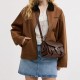 Cargo Soft Tabby Cow Leather Portable Crossbody Bag Shoulder Bag Medium Women S Maple Leaf