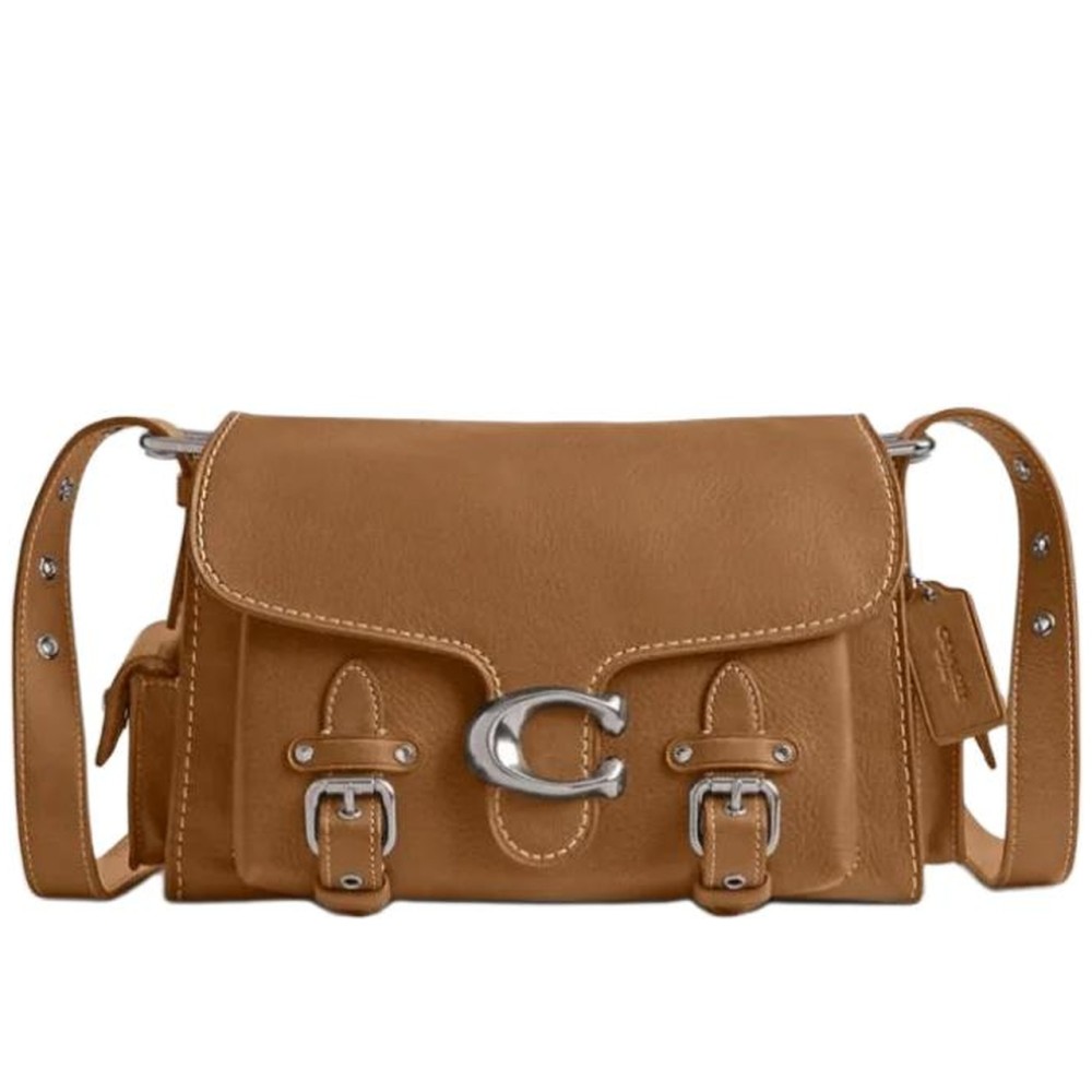 Cargo Soft Tabby Cow Leather Portable Crossbody Bag Shoulder Bag Medium Size Women S Honey Brown