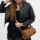 Cargo Soft Tabby Cow Leather Portable Crossbody Bag Shoulder Bag Medium Size Women S Honey Brown
