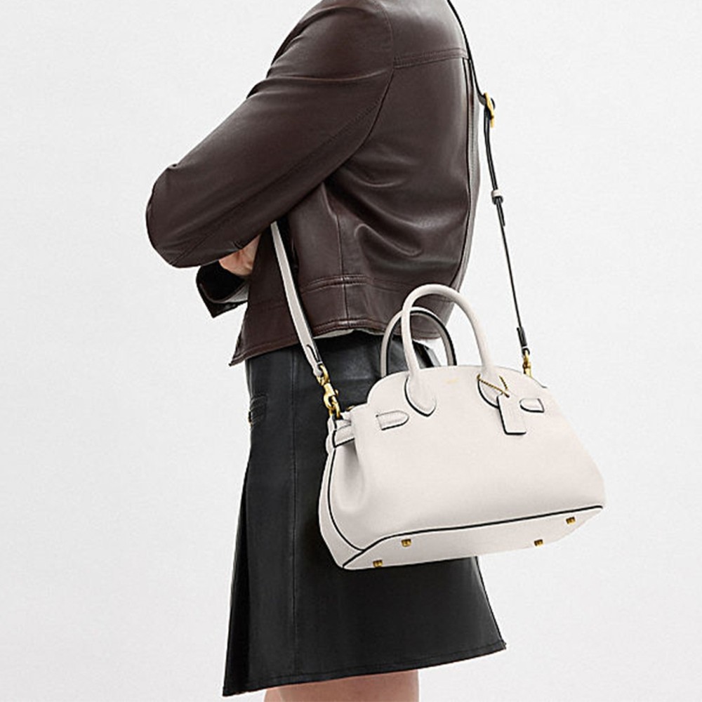 Empire Cow Leather Shoulder Bag Crossbody Bag Handbag Women S Chalk White