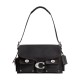 Cargosoft Tabby Natural Grained Leather Biker Bag Shoulder Bag Handbag Medium Size Women S Black