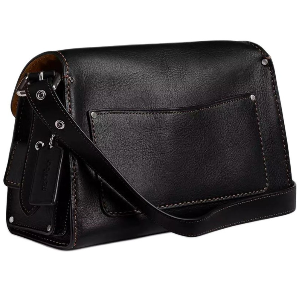 Cargosoft Tabby Natural Grained Leather Biker Bag Shoulder Bag Handbag Medium Size Women S Black