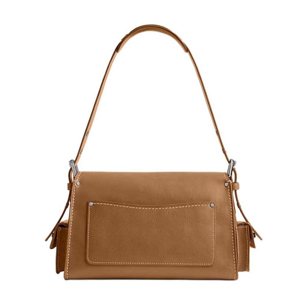 Tabbycargo Natural Grain Leather Shoulder Bag Medium Women S Brown