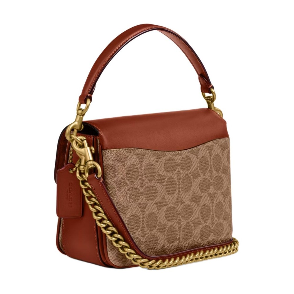 Cassie Coated Canvas With Calfskin Handbag Trumpets Women S