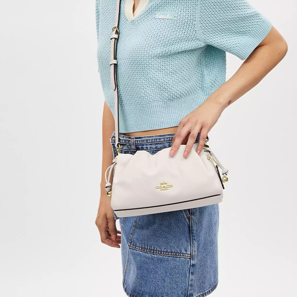 Faye Cow Leather Cloud Bag Handbag Shoulder Bag Small Women S Chalk White