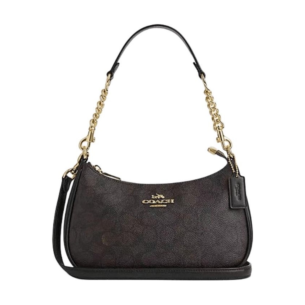 Teri Artificial Leather With Recycled Leather Shoulder Bag Crossbody Bag Handbag Medium Size Women S Dark Brown