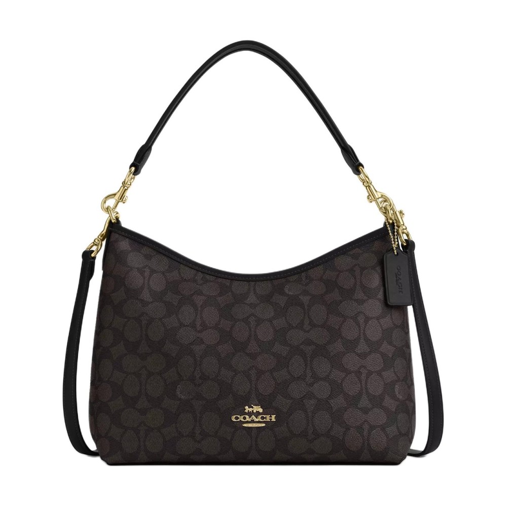 Laurel Coated Canvas Shoulder Bag Crossbody Bag Handbag Large Women S Gold Walnut Wood Black