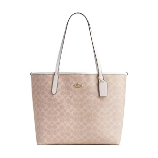 City Coated Canvas Handbag Large Women S Sand