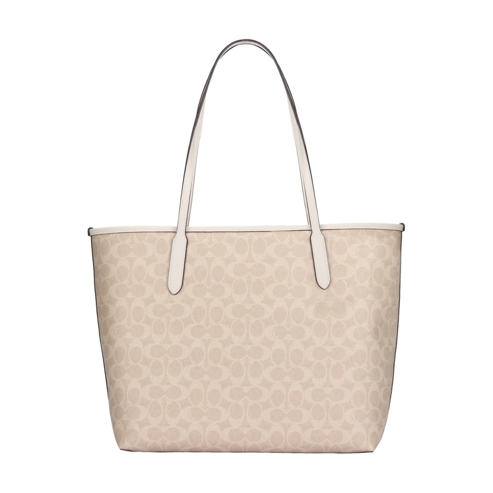 City Coated Canvas Handbag Large Women S Sand