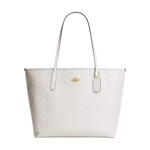 City Artificial Leather Shoulder Bag Large Women S Chalk White