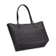 City Artificial Leather Tote Bag Shopping Bag Handbag Large Women S Charcoal Black