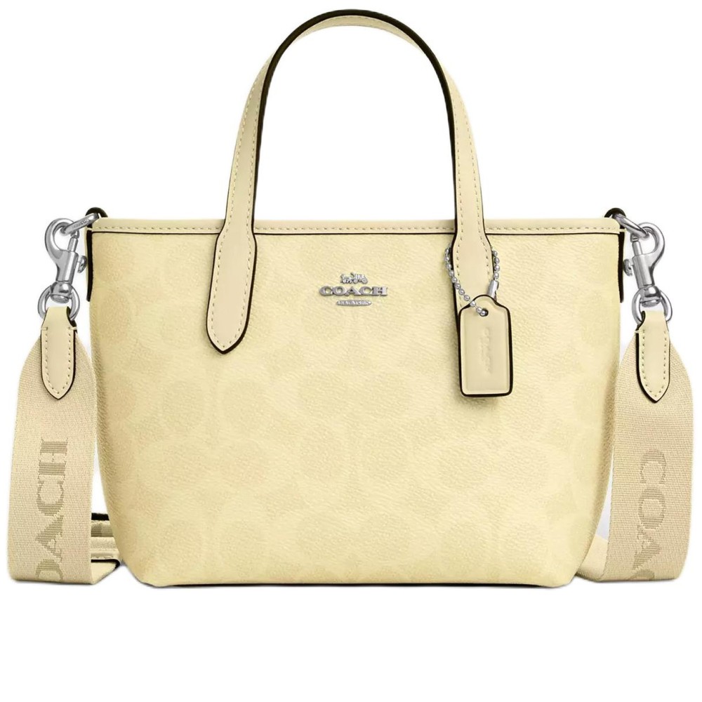 City Coated Canvas Tote Bag Shopping Bag Shoulder Bag Crossbody Bag Handbag Mini Women S Yellow