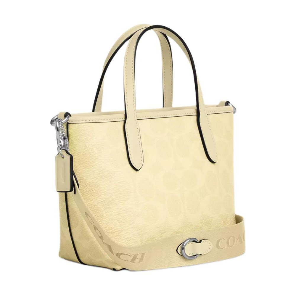 City Coated Canvas Tote Bag Shopping Bag Shoulder Bag Crossbody Bag Handbag Mini Women S Yellow