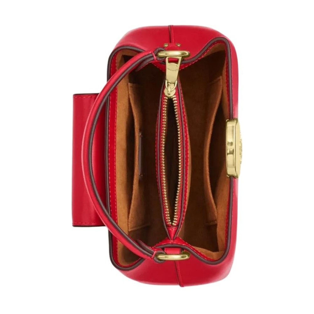 Eliza Cow Leather Shoulder Bag Crossbody Bag Handbag Mini Women S Red