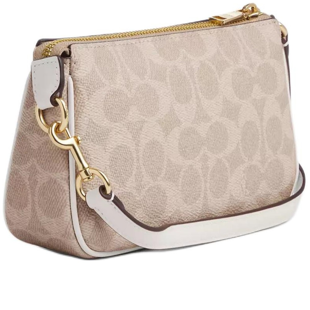 Nolita Coated Canvas One Shoulder Handbag Small Women S Sand Chalk White