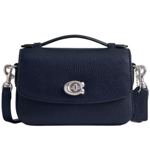 Cassie Refined Pebbled Leather Shoulder Bag Crossbody Bag Handbag Women S Marine Blue