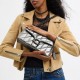 Tabby Sheepskin Crossbody Bag Shoulder Bag Medium Size Women S Anthracite