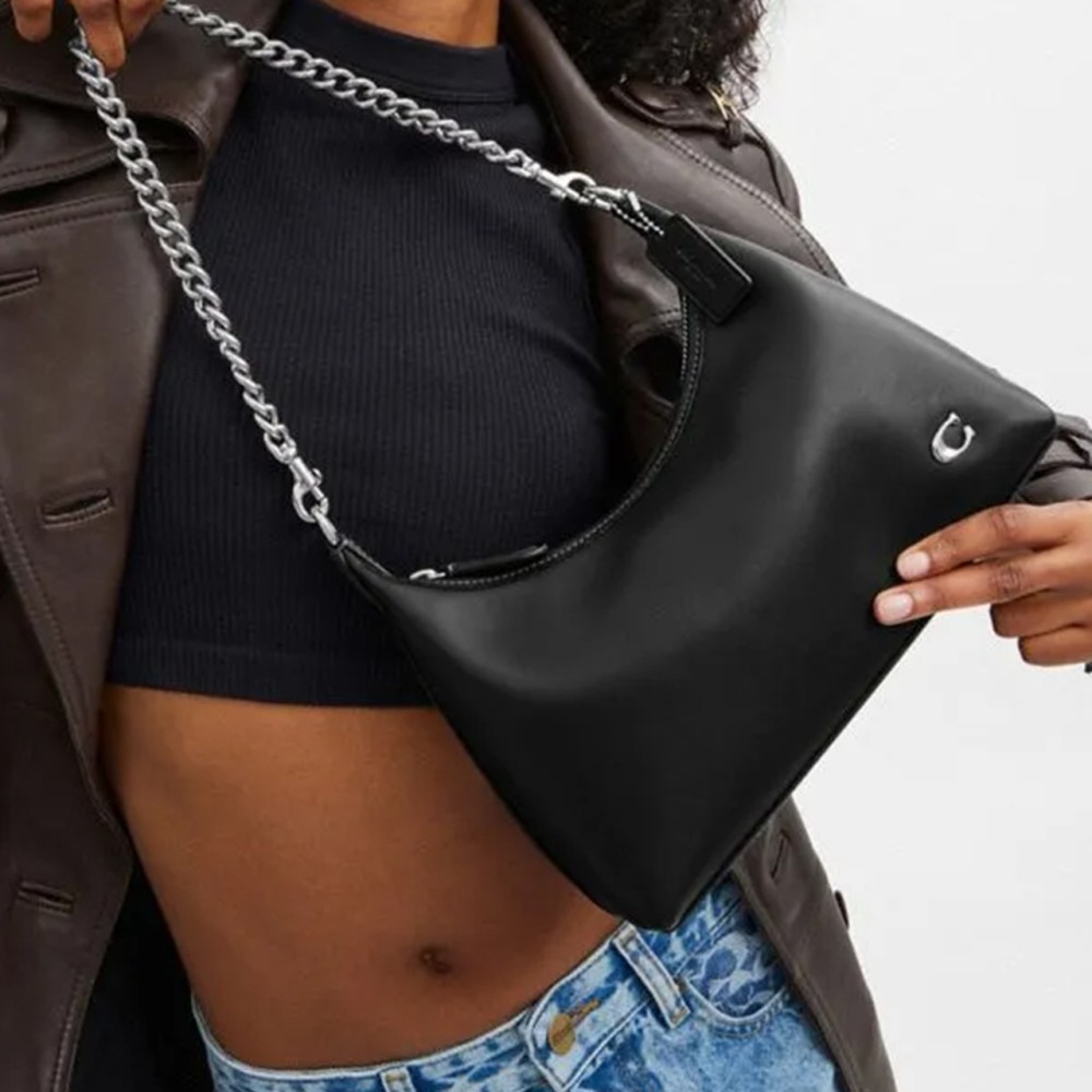 Juliet Cow Leather Handbag Medium Women S Black