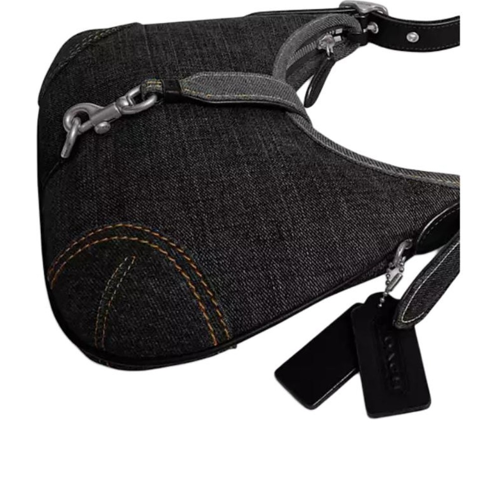 Denim Hobo Bag Handbag Shoulder Bag Large Size Women S Black