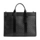 Wesley Artificial Leather Tote Bag Shopping Bag One Shoulder Handbag Large Unisex Charcoal Gray