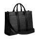 Wesley Artificial Leather Tote Bag Shopping Bag One Shoulder Handbag Large Unisex Charcoal Gray