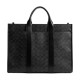 Wesley Artificial Leather Tote Bag Shopping Bag One Shoulder Handbag Large Unisex Charcoal Gray