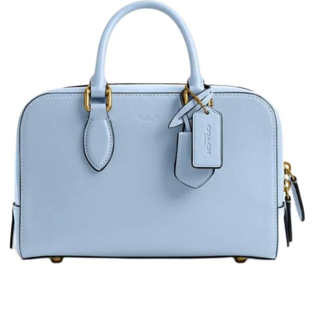 Bowery Cow Leather One Shoulder Handbag Medium Size Women S Blue Bell Multicolor