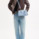 Bowery Cow Leather One Shoulder Handbag Medium Size Women S Blue Bell Multicolor