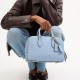 Bowery Cow Leather One Shoulder Handbag Medium Size Women S Blue Bell Multicolor