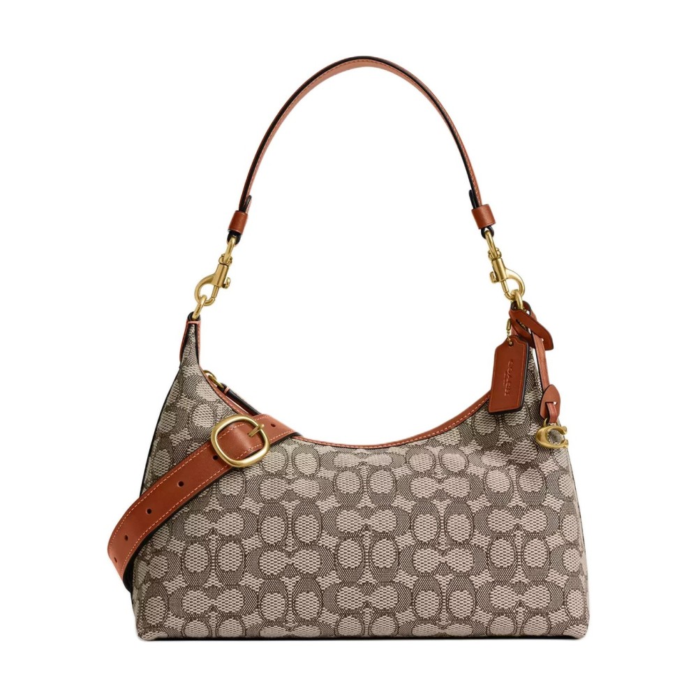 Juliet Fabric Jacquard Handbag Shoulder Bag Crossbody Bag Large Size Women S Cocoa Varnish Amber