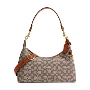 Juliet Fabric Jacquard Handbag Shoulder Bag Crossbody Bag Large Size Women S Cocoa Varnish Amber