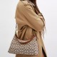 Juliet Fabric Jacquard Handbag Shoulder Bag Crossbody Bag Large Size Women S Cocoa Varnish Amber