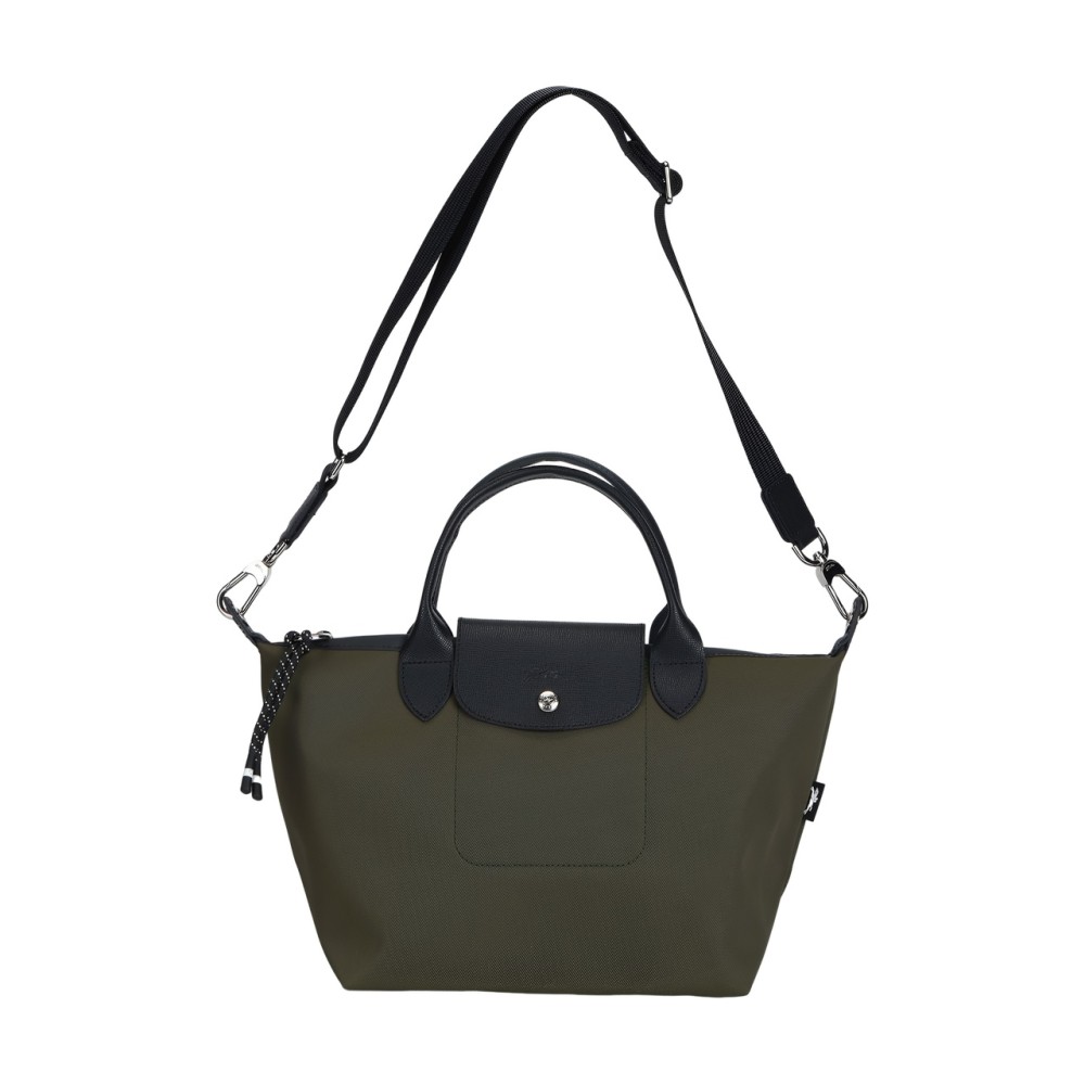 Le Pliage Energy Recycled Polyamide With Canvas Shoulder Bag Handbag Medium Women S Khaki