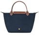 Canvas With Leather Trim Handbag Small Size Women S Marine Blue