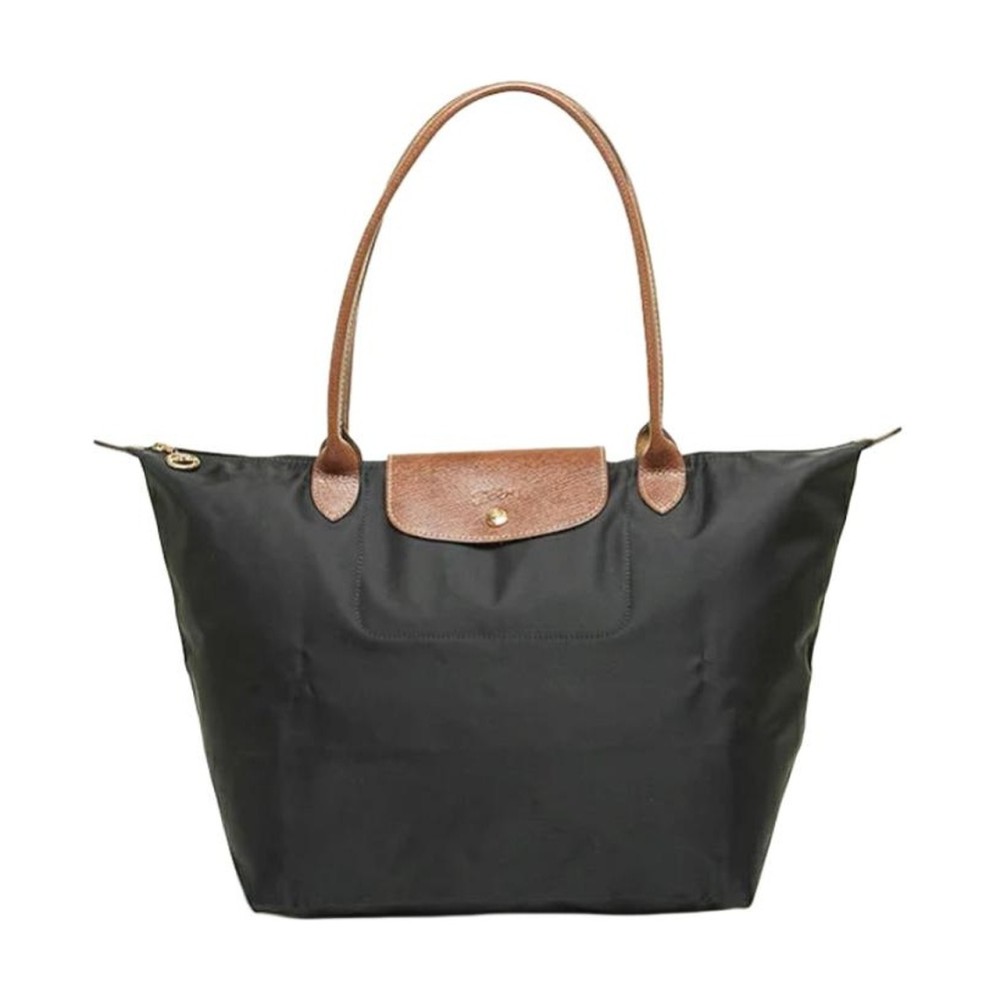 Le Pliage Canvas With Leather Canvas Bag Tote Bag Shopping Bag One Shoulder Handbag Tubas Women S Black